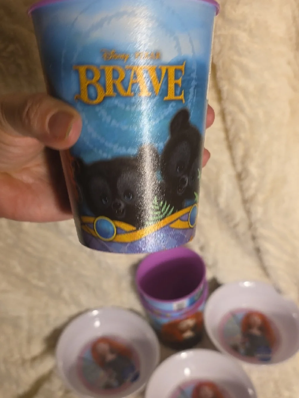 Disney Pixar Princess Merida Set Of 3 Party Bowls With 4 Cups